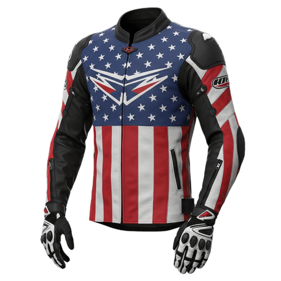 USA Flag Racing Jacket – Bold Patriotism on Two Wheels
