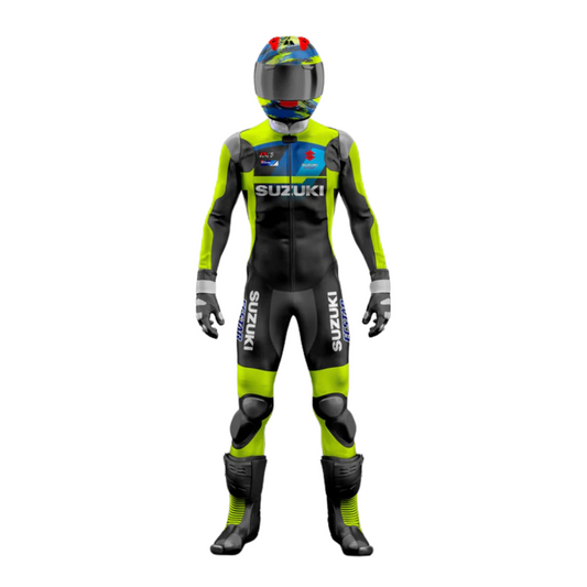 Turbo Suzuki Motorcycle Racing Gear (Black & Green)