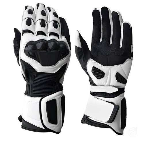 Biker leather gloves road adventure gear