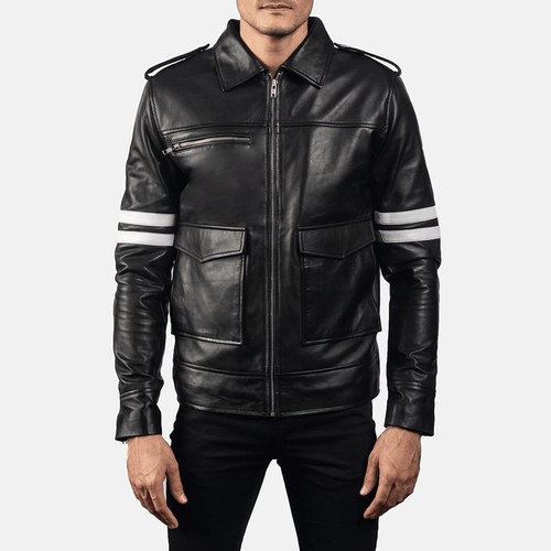 Men leather jacket fashionable wear
