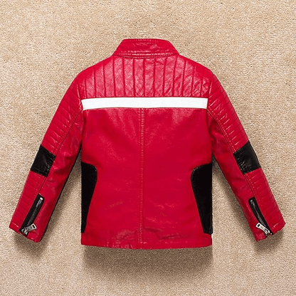 Kids  leather jacket modern fashion