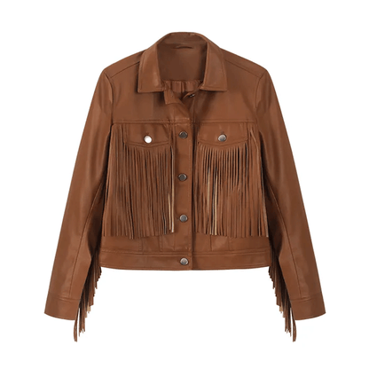 Ladies leather jacket outdoor wear