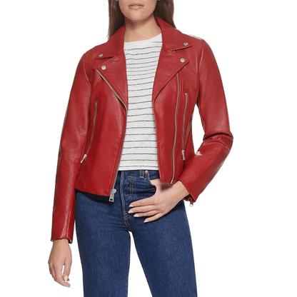 Women  leather jacket fashion lifestyle apparel