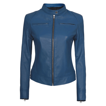 Ladies leather jacket modern fashion wear