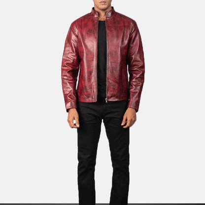 Mens leather jacket lifestyle image