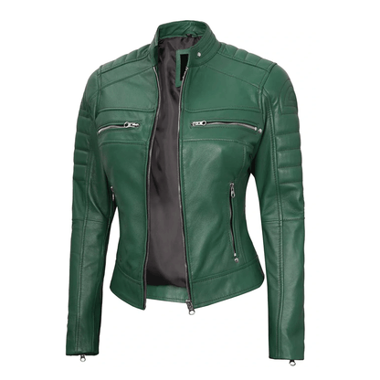 Women leather outerwear