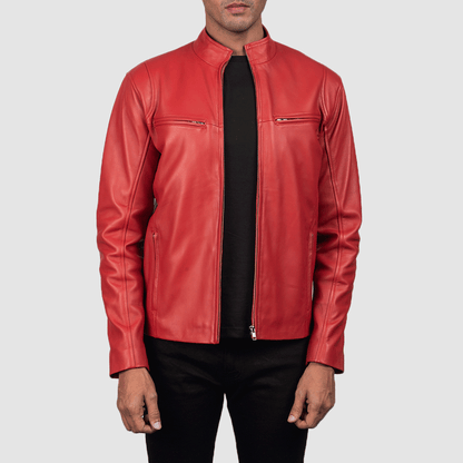 Men leather jacket daily fashion 