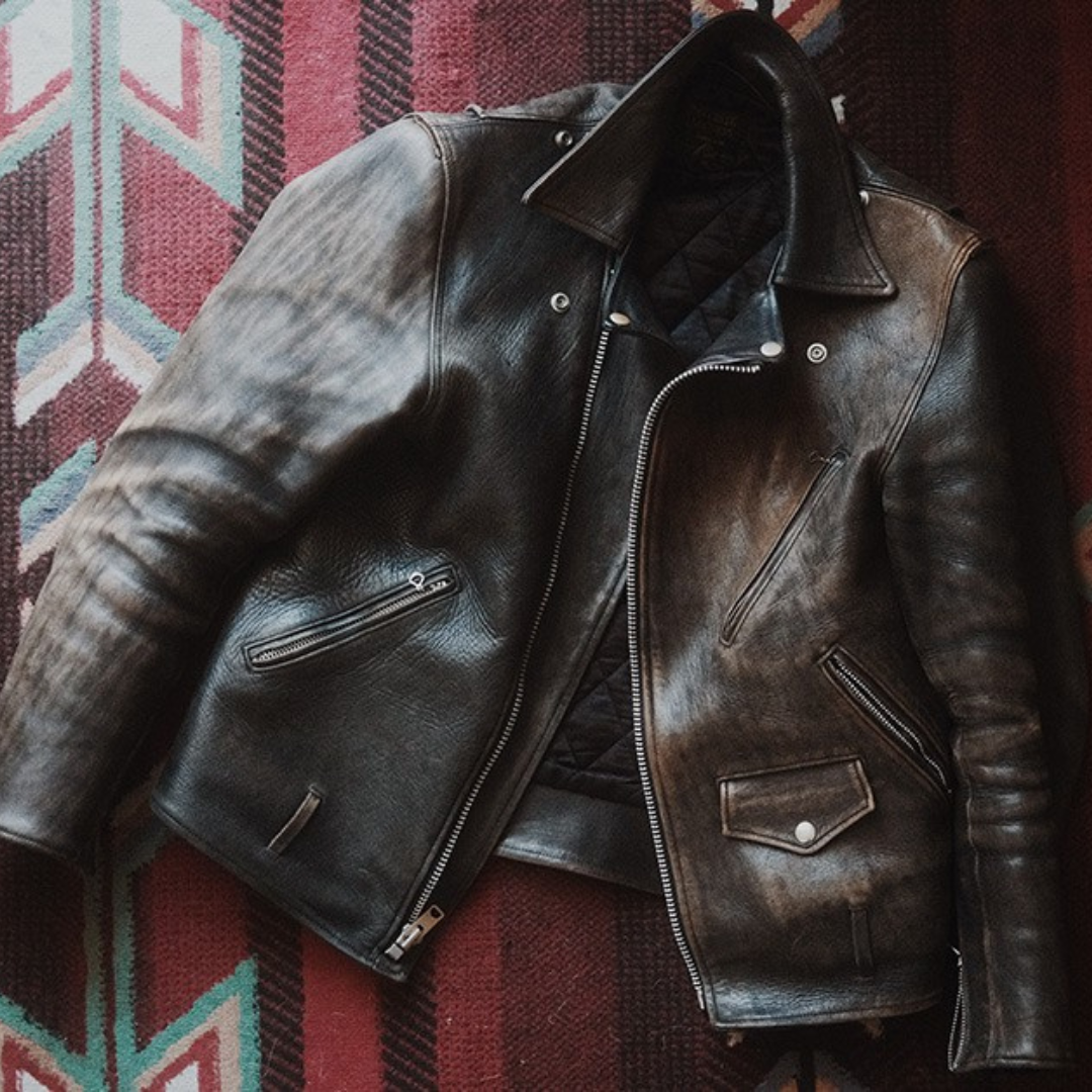 Biker leather jacket long ride comfort