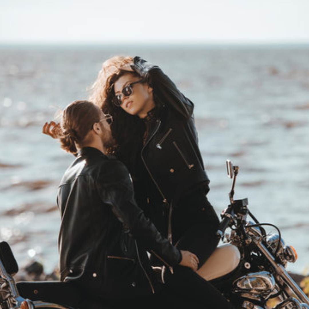 Motorcycle leather jacket smart biker style